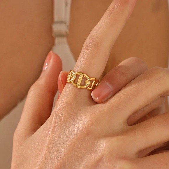NEW💎18K Gold Plated Open Ring*Adjustable Ring*Unique Geometric Ring - Picture 3 of 4